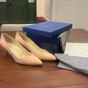 Sarah Flint Nude Leather Pointed Pumps